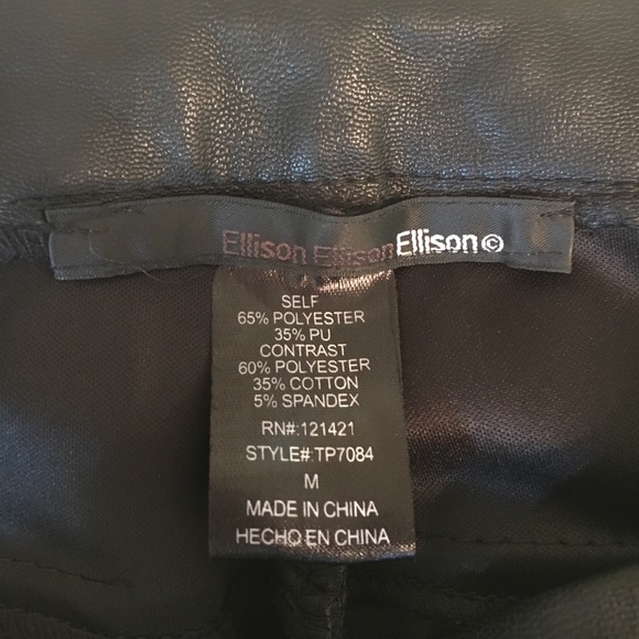 Ellison Black Leather Pants - Picture 2 of 6